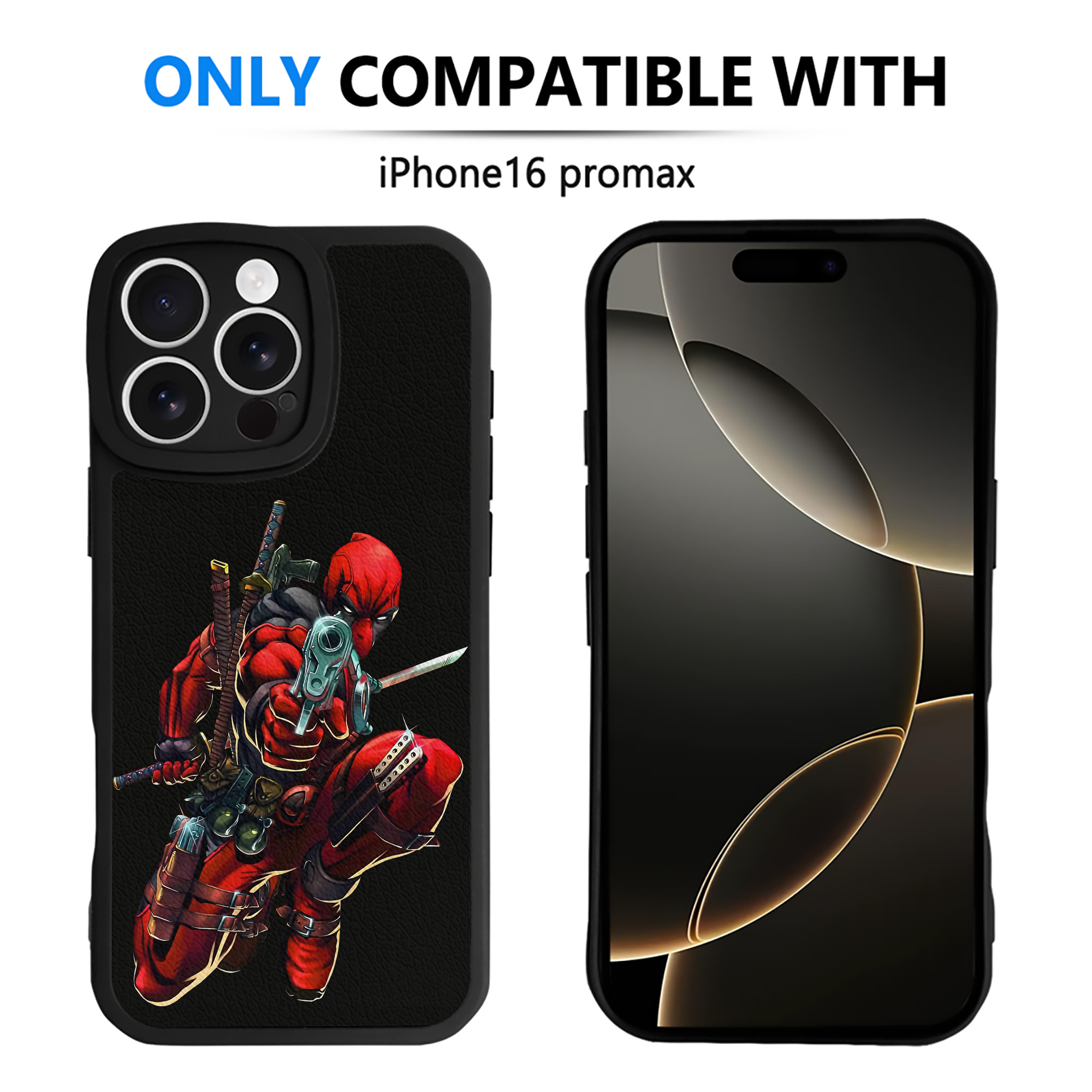 （画像用） Deadpool デッドプール 【iPhone 16シリーズ対応】シリコンスマホケース（レザー調） 材質：シリコン